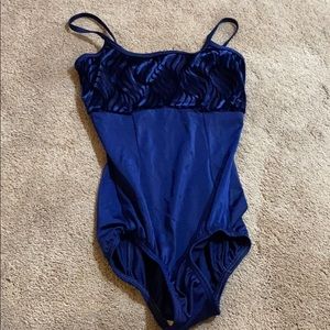 Body Wrappers princess seamed leotard with velvet